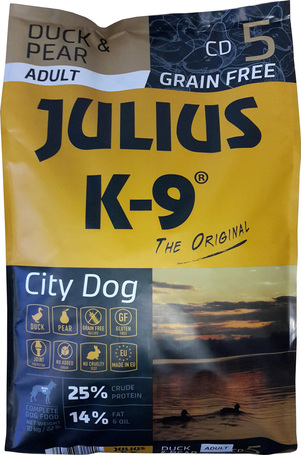 Julius-K9 GF City Dog Adult Duck & Pear | Gabonamentes táp felnőtt kutyáknak