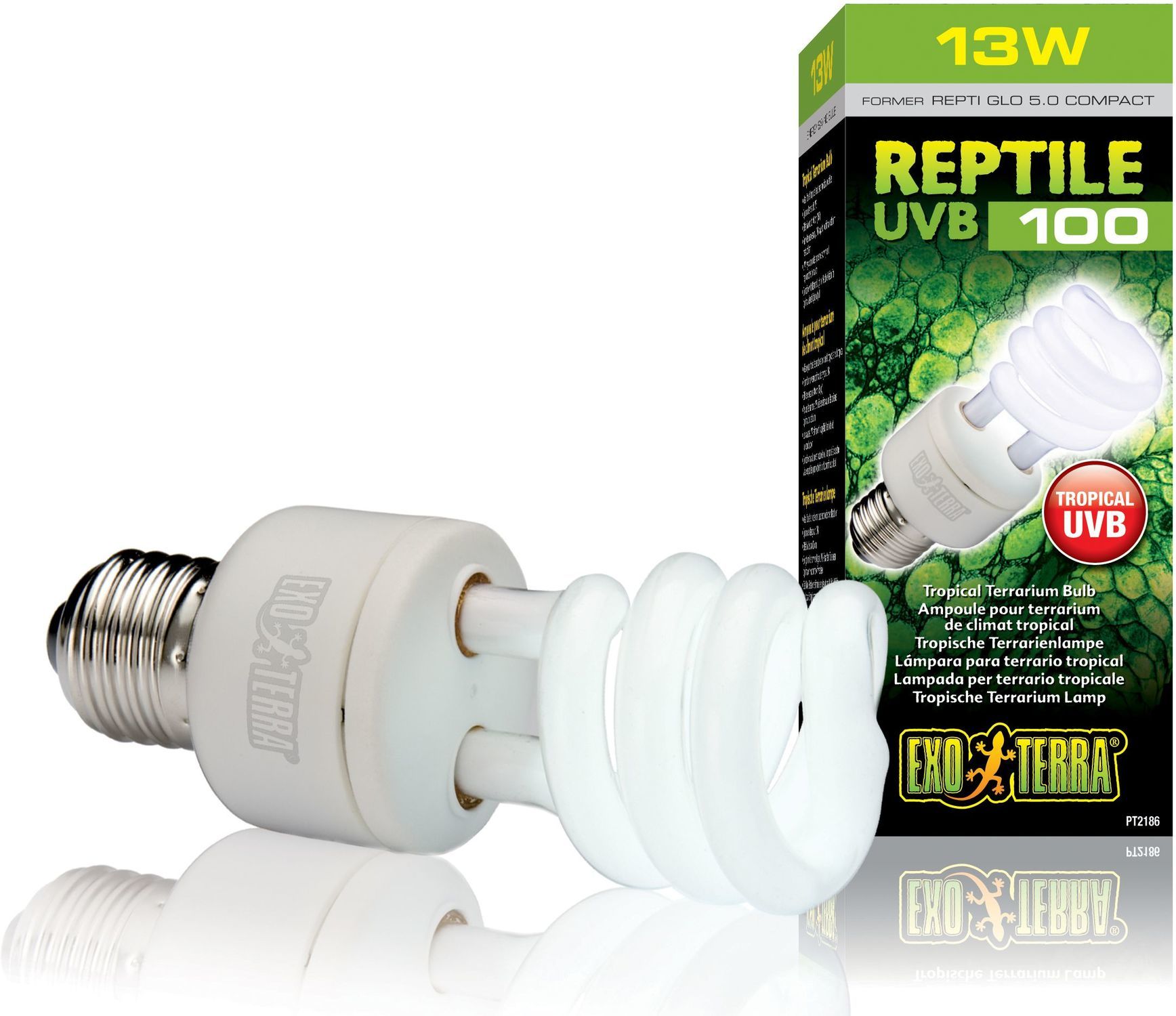 Exo Terra Reptile UVB 100 Compact Bulb pentru terrarium cu climat tropical