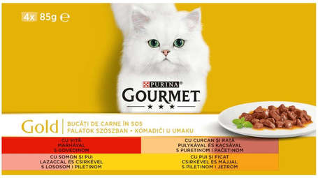 Gourmet Gold falatok szószban nedves macskaeledel - Multipack