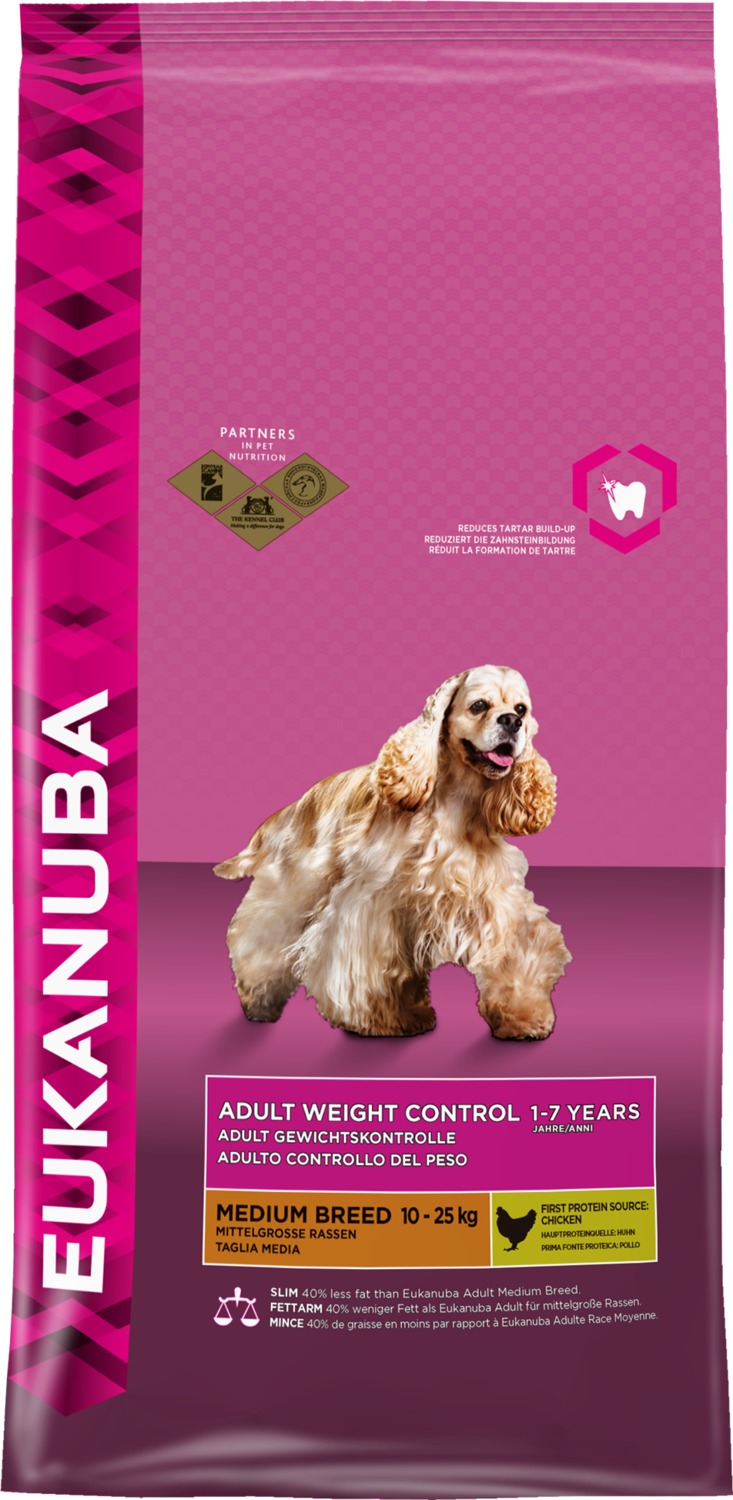 Eukanuba Adult Medium Breed Weight Control | Hrană dietetică pentru câini adulți de talie medie