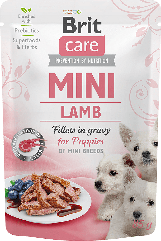 Brit Care Mini Puppy Lamb în sos 85 g
