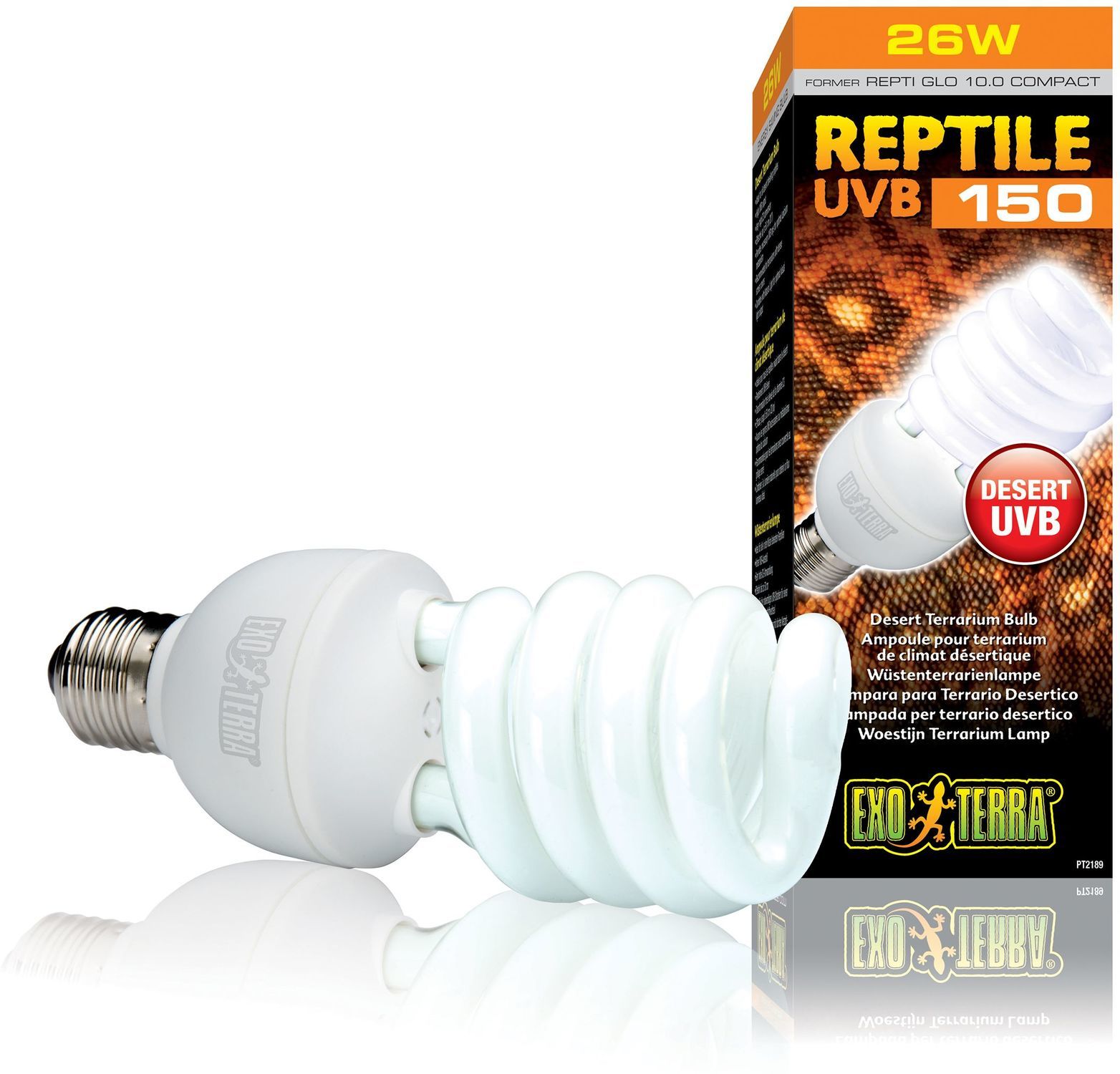 Exo Terra Reptile UVB 150 Desert Compact Bulb – Neon Repti Glo - zoom