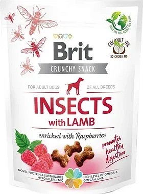 Brit Crunchy Snack cu proteină de insecte, miel și zmeură