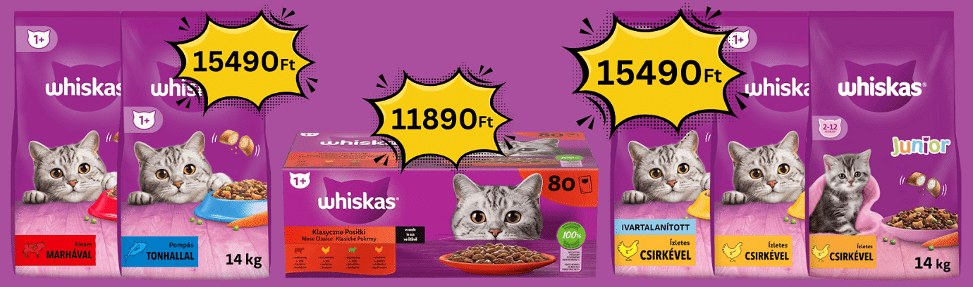 Whiskas jóárasítva