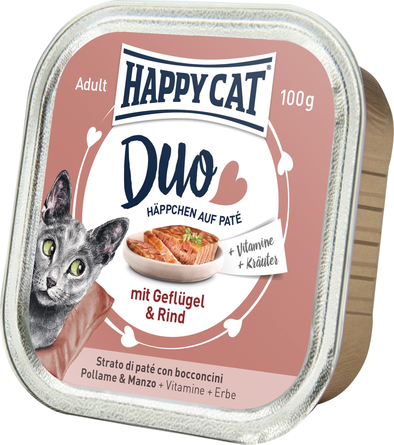 Happy Cat Minkas Duo - Bucățele de pateu de pasăre și vită - zoom