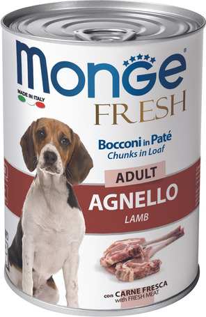 Monge Dog Adult Fresh Lamb Chunks in Loaf