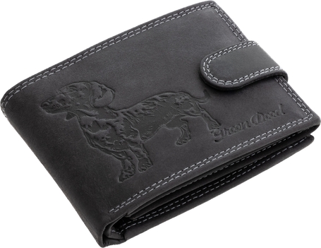 GreenDeed kutyás bőr pénztárca, átfogópánttal, fekete