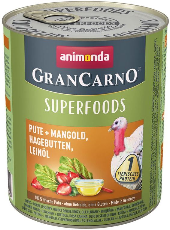 Animonda GranCarno Superfoods cu curcan și măceșe