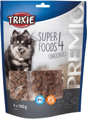 Trixie Super Foods 4 - Kacsás, bárányos, marhás és csirkés jutifalatka kockák gyümölccsel kutyáknak