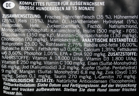 Visán Optimanova Dog Adult Large Chicken & Rice