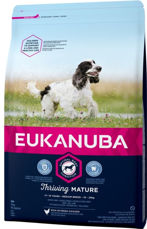 Eukanuba Mature & Senior Medium | Szuperprémium kutyaeledel idős kutyáknak | Közepes testméretű fajtáknak