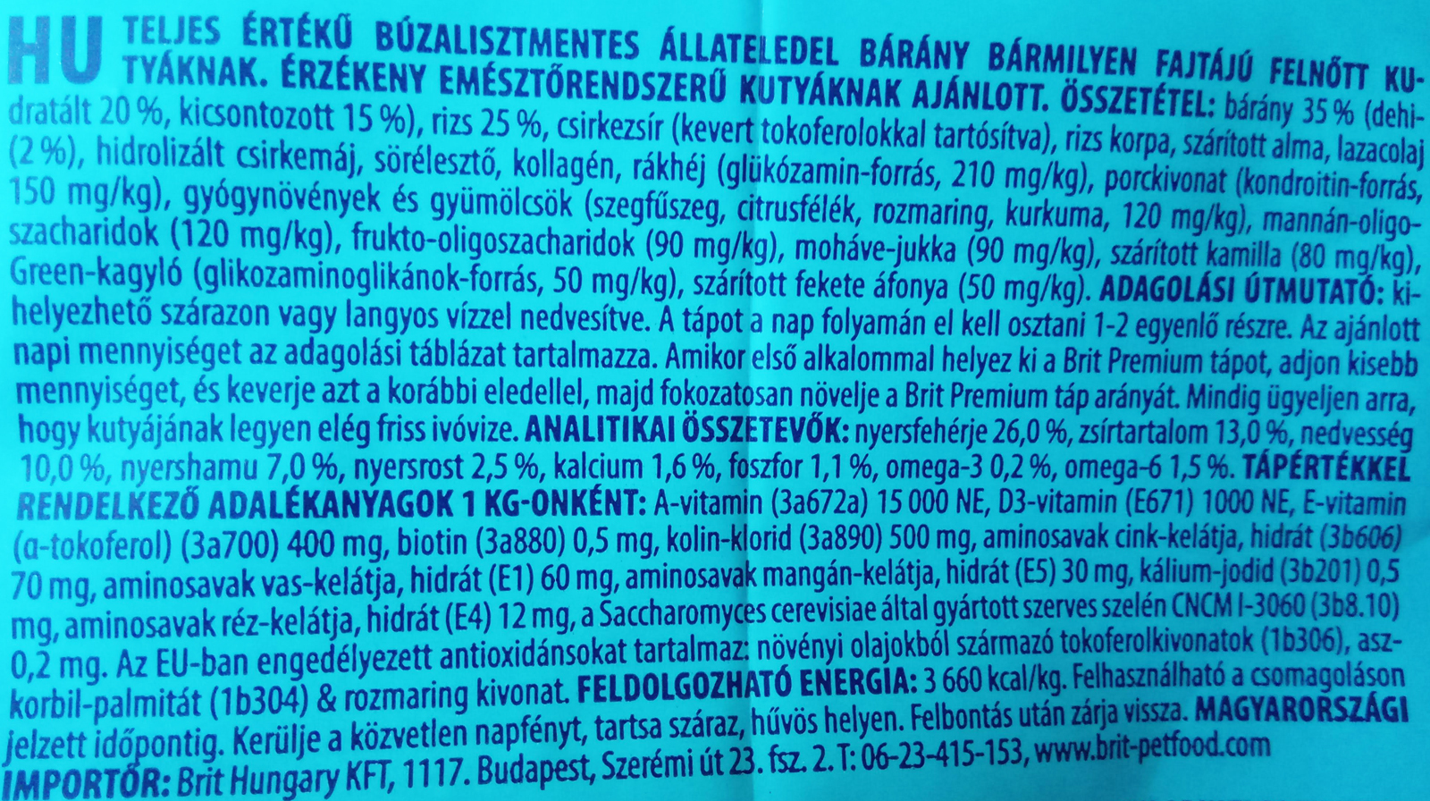 Brit Premium Sensitive Lamb & Rice - zoom