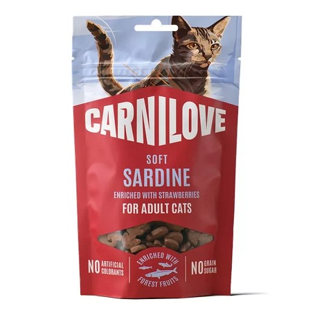 Carnilove Cat Soft Snack szardíniával és eperrel macskáknak