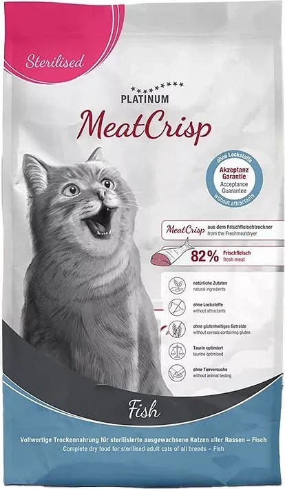 Platinum MeatCrisp Sterilised Fish pentru pisici sterilizate