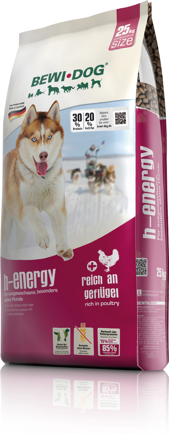 Bewi-Dog H-Energy - Hrană uscată cu conținut ridicat de carne de pasăre