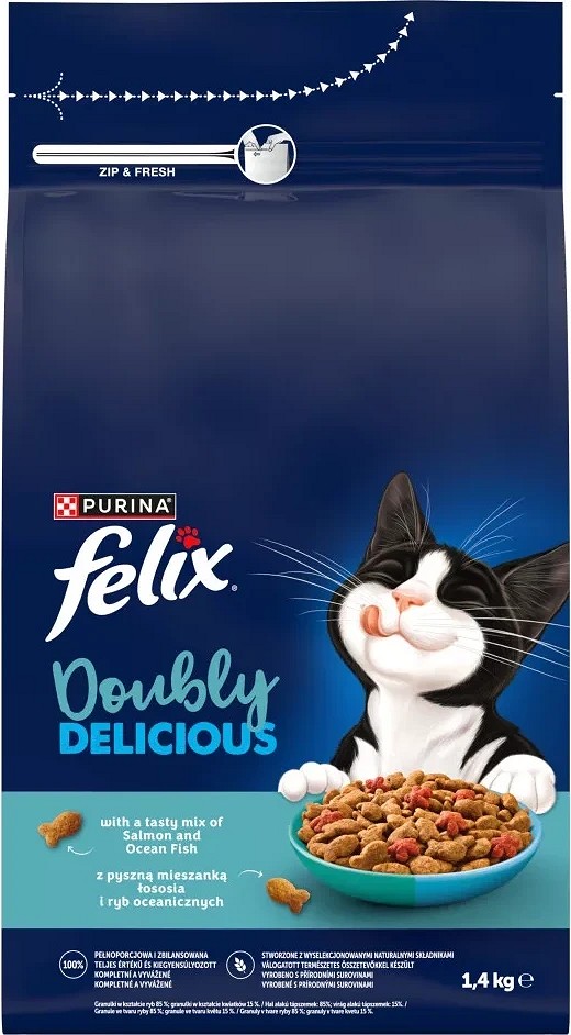 Felix Doubly Delicious hrană uscată cu somon