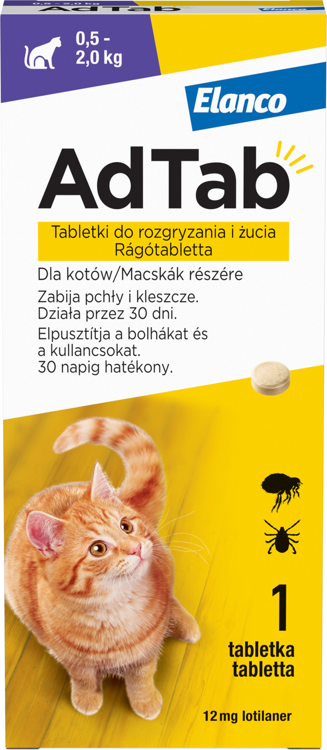 AdTab - Tabletă pt pisici împotriva căpușelor și puricilor - zoom
