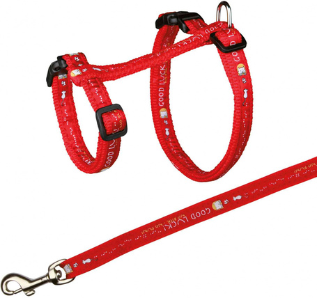 Trixie cica, sajt és egérmintás hám és póráz nagytestű macskának - duplikált