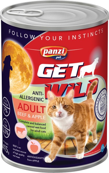 Conservă GetWild Cat Adult Beef & Apple - zoom