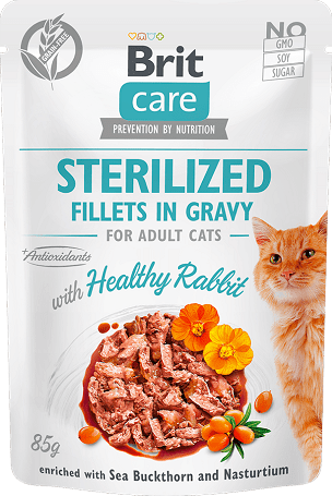 Brit Care Cat Sterilized Fillets in Gravy with Healthy Rabbit