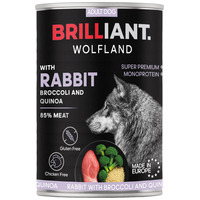 Brilliant Wolfland Monoprotein nyúl & brokkoli-quinoa nedves kutyaeledel Brilliant Wolfland Monoprotein nyúl & brokkoli-quinoa nedves kutyaeledel
