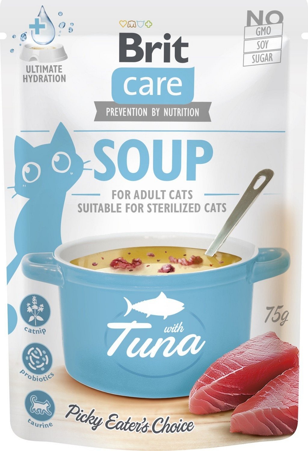 Brit Care Cat Soup cu ton pentru pisici adulte 75 g