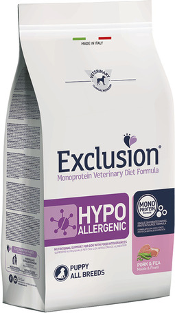 Exclusion Dog Hypoallergenic Pork & Pea Puppy All Breeds