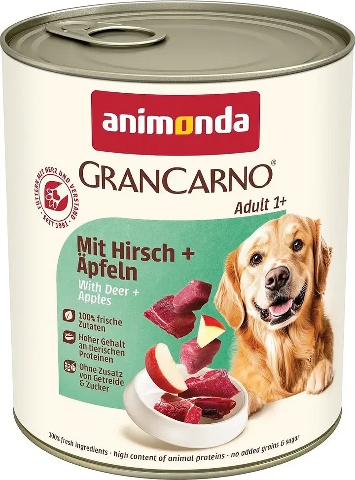 Animonda GranCarno Adult conservă cu vită, cerb și măr - zoom