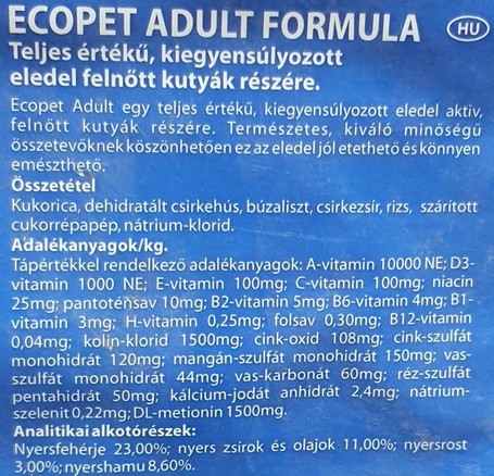 Ecopet Adult 23/11 kutyaeledel