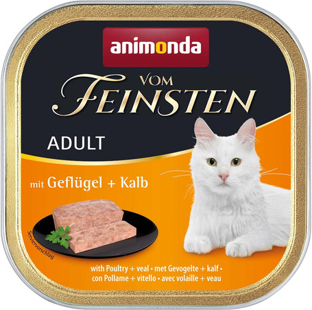 Animonda Vom Feinsten Adult – Szárnyas- és borjúhúsos macskaeledel Animonda Vom Feinsten Adult – Szárnyas- és borjúhúsos macskaeledel