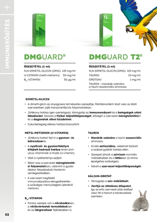 DMGuard T2 immunerősítő készítmény taurinnal macskáknak, kutyáknak, kisállatoknak, díszmadaraknak és díszhalaknak