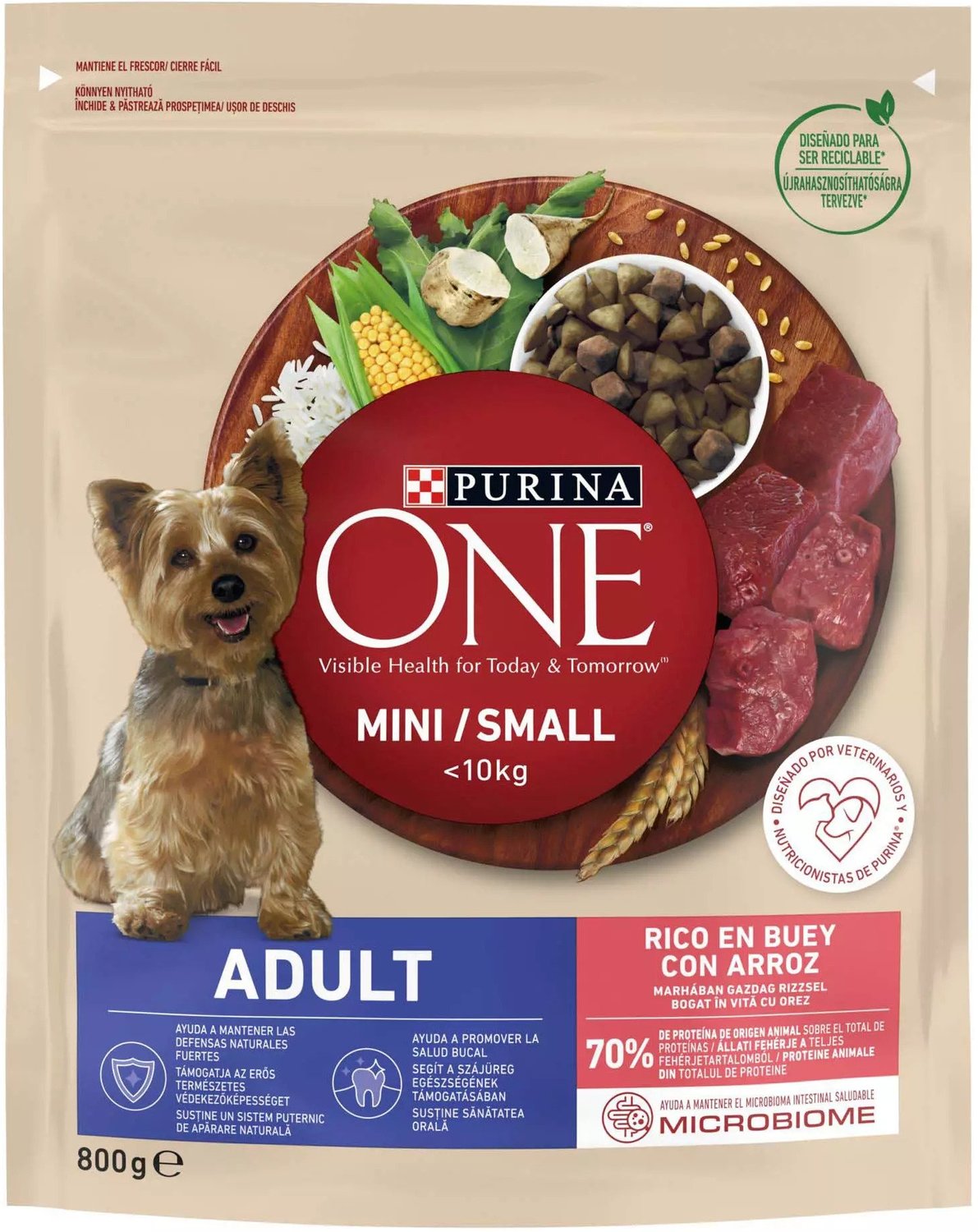 Purina One Mini/Small Adult Beef & Rice | Hrană uscată petru câini de talie mică