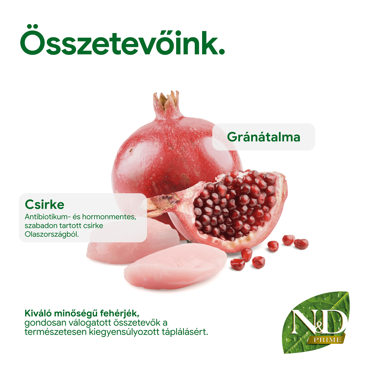 N&D Cat Prime Kitten Chicken & Pomegranate Grain Free | Gabonamentes kölyökmacska eledel