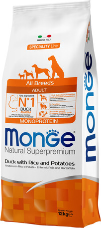 Monge Dog Adult Monoprotein Duck with Rice & Potatoes
