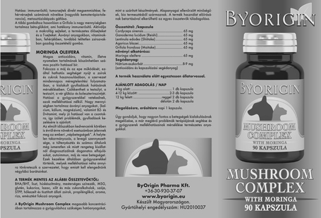 ByOrigin immunerősítő gomba kapszula 5 féle gyógygombával és Moringával