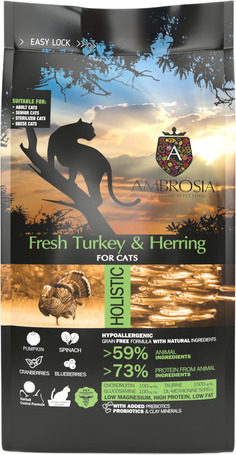 Ambrosia Cat Sterilised GF Fresh Turkey & Herring