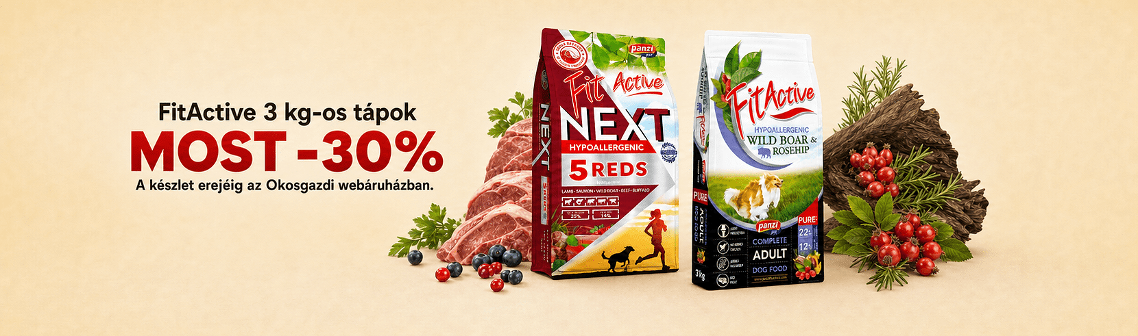 FitActive kutyatápok 30% kedvezménnyel – Next vagy Pure?