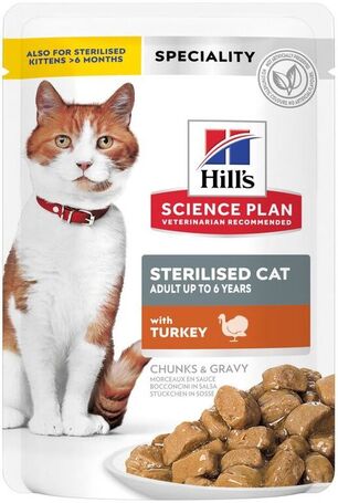 Hill's Science Plan Adult Sterlised Cat Turkey szószos macskaeledel