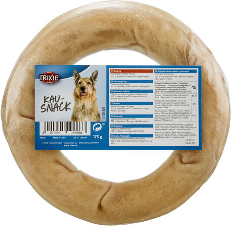 Trixie csomagolt préselt rágókarika kutyák részére | Szárított marhabőrből készül