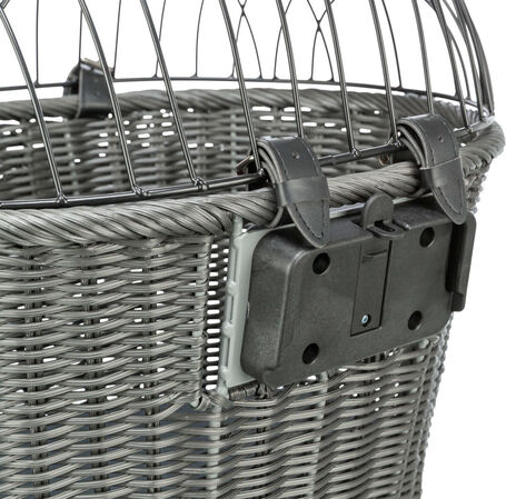 Trixie szürke fonott, biciklire szerelhető szállítókosár kisállatoknak