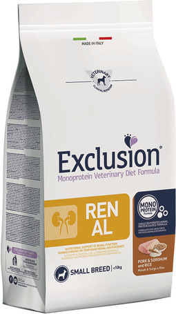 Exclusion Dog Renal Pork & Sorghum and Rice Small Breed Exclusion Dog Renal Pork & Sorghum and Rice Small Breed