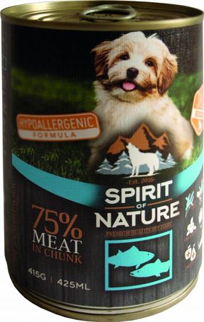 Spirit of Nature Dog tonhalas és lazacos konzerv | Hipoallergén kutyaeledel