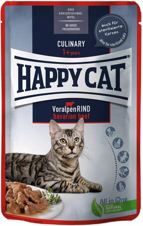 Happy Cat Culinary Meat in Sauce Voralpen-Rind l Alutasakos eledel macskáknak marhahússal