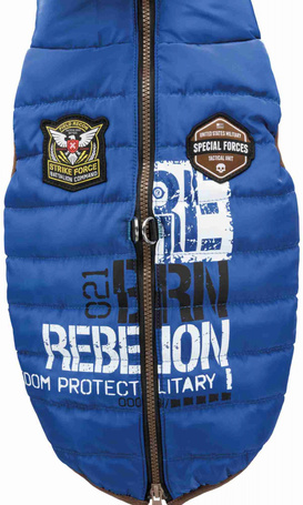 Trixie Saint-Malo szélvédő kutyadzseki kék színben, beépített hámmal, menő felirattal