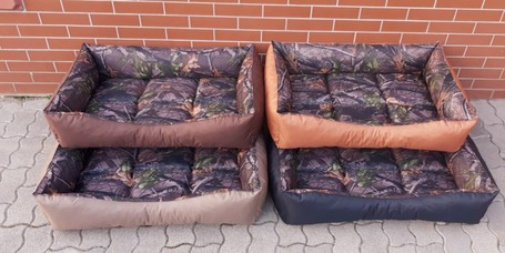 Vízálló és karmolástűrő kutyafekhely, terepmintás