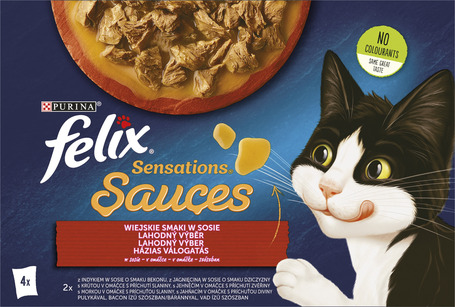 Felix Sensations Sauces alutasakos macskaeledel – Házias válogatás szószban – Multipack
