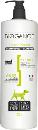Biogance Terrier Secret shampoo | Drótszőrű kutyák fürdetéséhez | Lime és zsálya kivonattal