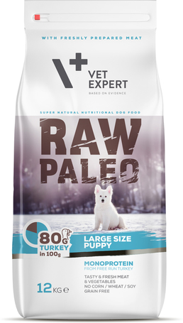 Raw Paleo Puppy Large Monoprotein Fresh Free Run Turkey