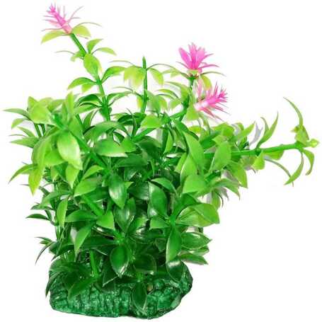 Akváriumi műnövény rózsaszín virággal