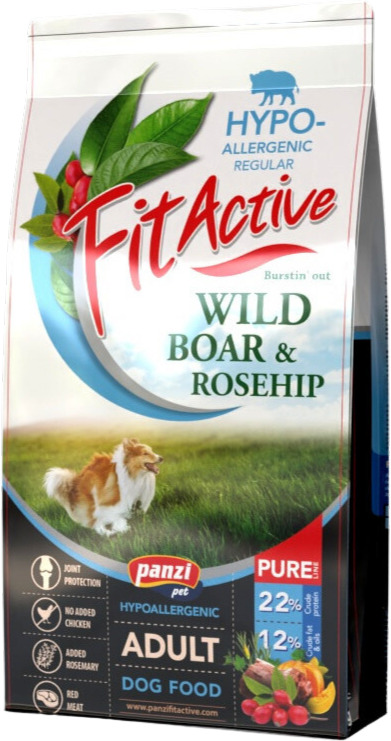FitActive Pure Hypoallergenic Wild Boar & Rosehip - Hrană uscată hipoalergenică pentru câini adulți